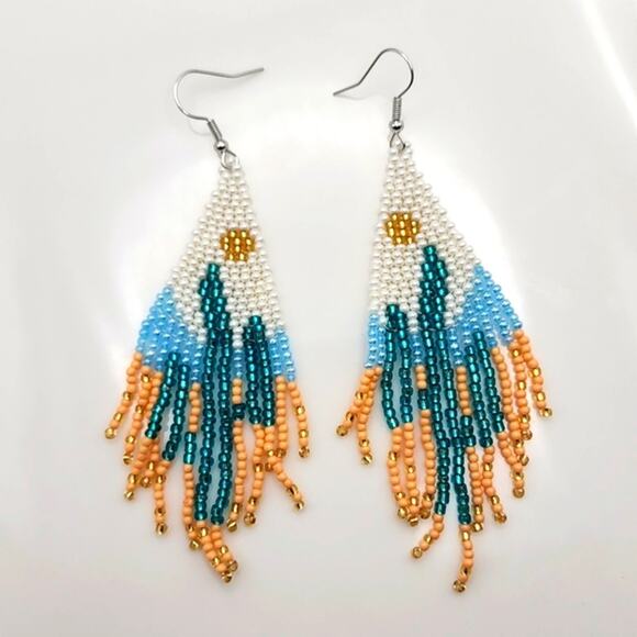 Cactus Beaded Boho Earrings - Picture 1 of 5